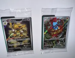 Pokemon Mega Evolution ETB Riolu and Alakazam Pokemon Center Promo Cards Sealed - Image 1