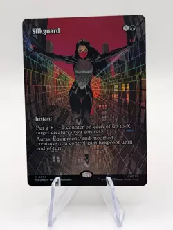 Magic the Gathering Spiderman | Silkguard Borderless FOIL | Pack fresh NM - Image 1