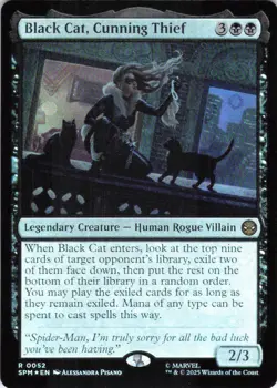 MTG Black Cat, Cunning Thief (52) | NM Foil | Spider-Man (SPM) - Image 2