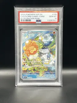 2024 Pokemon SSP EN Castform Sunny Form #195 Gem Mint PSA 10 - Image 1