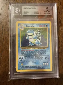 Pokemon Blastoise Base Set Unlimited Holo Rare #2 BGS 5 - Image 1