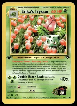 Erika's Ivysaur 41/132 Pokemon 1st Ed Gym Challenge Uncommon 60 HP LP SO - Image 1