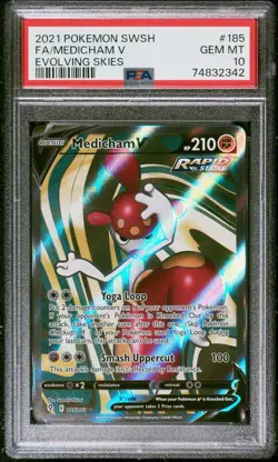 PSA 10 GEM MINT Medicham V 185/203 Evolving Skies FA Ultra Rare Holo Pokemon TCG - Image 1