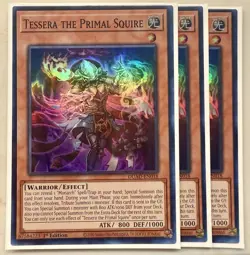 Yugioh! 3x Tessera the Primal Squire DUAD-EN018 Super Rare 1st Ed NM - Image 1