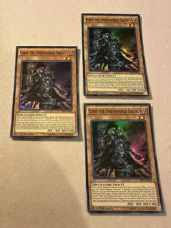 Yu-Gi-Oh! 3x Eidos the Underworld Squire SR01-EN002 Super Rare 1st Ed Near Mint - Image 1