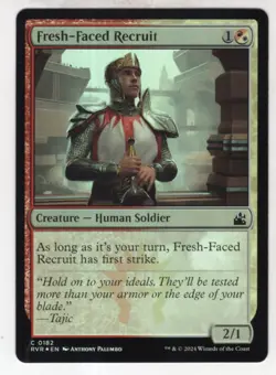 MTG Ravnica Remastered Foil Card #182 Fresh-Faced Recruit - Image 1