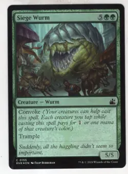 MTG Ravnica Remastered Foil Card #155 Siege Wurm - Image 1