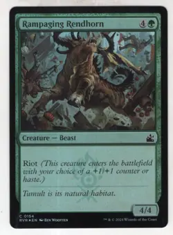 MTG Ravnica Remastered Foil Card #154 Rampaging Rendhorn - Image 1