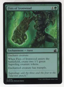 MTG Ravnica Remastered Foil Card #139 Fists of Ironwood - Image 1
