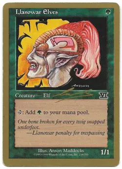 Llanowar Elves Uncommon MTG 239/350 World Championship Brussels 2000 MP - Image 1