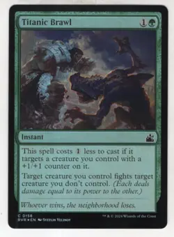 MTG Ravnica Remastered Foil Card #158 Titanic Brawl - Image 1