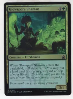 MTG Ravnica Remastered Foil Card #184 Glowspore Shaman - Image 1