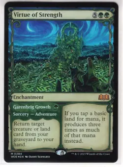 MTG Wilds Of Eldraine Foil Showcase Card #284 Virtue Of Strength - Image 1