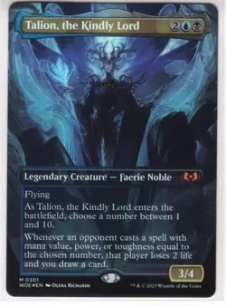 MTG Wilds Of Eldraine Foil Borderless Card #301 Talion The Kindly Lord - Image 1