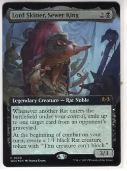 MTG Wilds Of Eldraine Foil Extended Art Card #339 Lord Skitter, Sewer King - Image 1