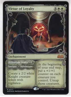 MTG Wilds Of Eldraine Foil Showcase Card #277 Virtue Of Loyalty - Image 1