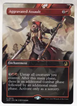 MTG Wilds Of Eldraine Enchanting Tales Anime Borderless #76 Aggravated Assault - Image 1