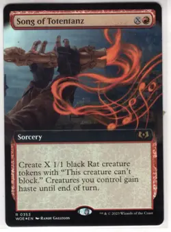 MTG Wilds Of Eldraine Foil Extended Art Card #353 Song of Totentanz - Image 1