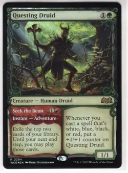 MTG Wilds Of Eldraine Foil Showcase Card #294 Questing Druid - Image 1