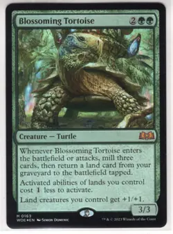 MTG Wilds Of Eldraine Foil Card #163 Blossoming Tortoise - Image 1