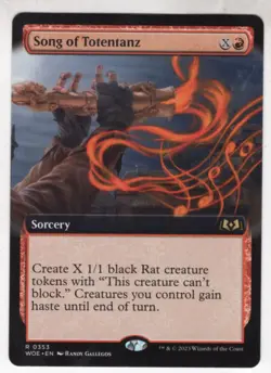 MTG Wilds Of Eldraine Extended Art Card #353 Song of Totentanz - Image 1