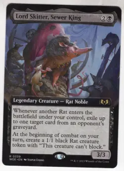 MTG Wilds Of Eldraine Extended Art Card #339 Lord Skitter, Sewer King - Image 1