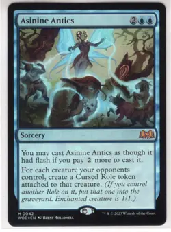 MTG Wilds Of Eldraine Foil Card #42 Asinine Antics - Image 1