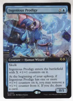MTG Wilds Of Eldraine Extended Art Card #333 Ingenious Prodigy - Image 1