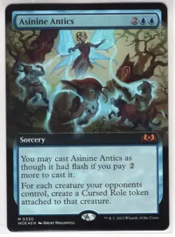 MTG Wilds Of Eldraine Foil Extended Art Card #330 Asinine Antics - Image 1