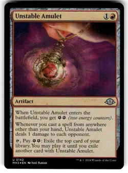 Magic: The Gathering Artifact Unstable Amulet FOIL MTG NM Uncommon - Image 1