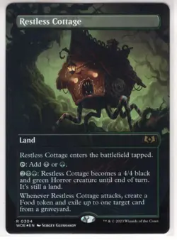 MTG Wilds Of Eldraine Foil Borderless Card #304 Restless Cottage - Image 1
