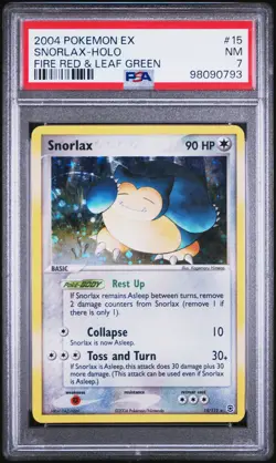 Snorlax Holo #15 PSA 7 - 2004 Pokemon Ex Fire Red & Leaf Green - Image 1