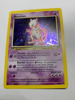 MEWTWO - RARE - 10/102 - Base Set - HOLO - Pokemon Card - EXC - Image 2