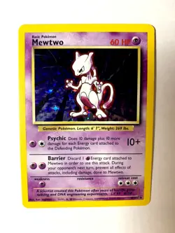 MEWTWO - RARE - 10/102 - Base Set - HOLO - Pokemon Card - EXC - Image 4