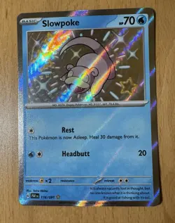 Pokemon Card TCG - Slowpoke 116/091 - Paldean Fates - Near Mint (NM) - Image 1