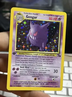 1st Edition Gengar 5/62 Fossil 1999 Holo Rare WOTC Pokemon Card TCG - Image 3