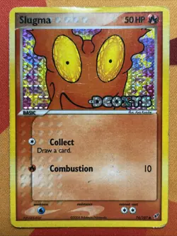 Pokemon Card - Slugma - Reverse Holo - Common (74/107) ex Deoxys *DMG* - Image 1