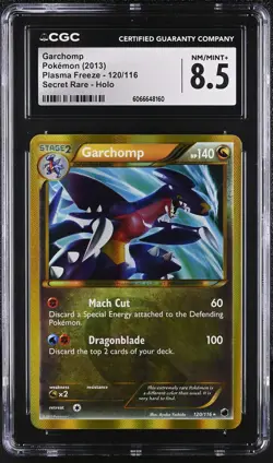 CGC 8.5 Garchomp 2013 Plasma Freeze 120/116 Secret Rare Holo Pokemon Card - Image 1