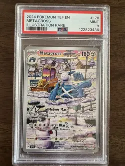Pokemon 2024 Metagross TEF en Illustration Rare Card #178 PSA 9 Mint - Image 1
