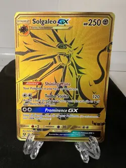 Pokemon TCG Solgaleo GX Full Art Gold Holo Promo Card Sun & Moon SM104a - Image 1