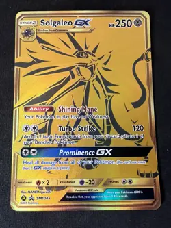 Pokemon TCG Solgaleo GX Full Art Gold Holo Promo Card Sun & Moon SM104a - Image 3