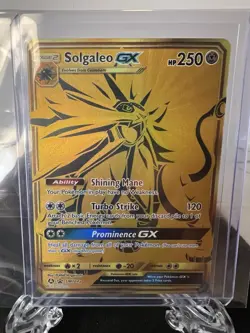 Pokemon TCG Solgaleo GX Full Art Gold Holo Promo Card Sun & Moon SM104a - Image 4