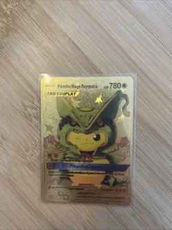 Pokemon - Pikachu Mega Rayquaza - Tag Cosplay - Gold Foil - Fan Art - Card #006 - Image 1
