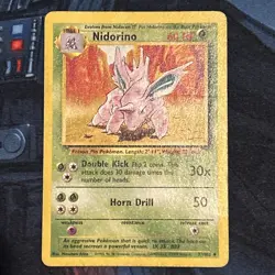 Pokemon Trading Card Game TCG Nidorino Base Set 37/102 Regular 1999 - Image 1