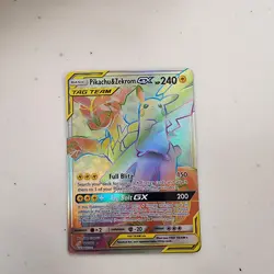 Pokemon Pikachu & Zekrom GX Team Up Card 184/181 Secret Rare SM Rainbow Holo - Image 1