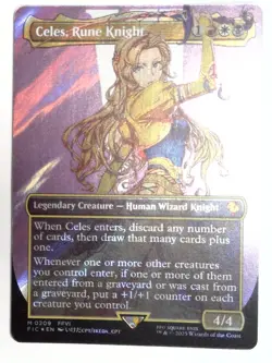 Celes, Rune Knight (Borderless) (Surge Foil) Commander: Final Fantasy Foil NM - Image 2