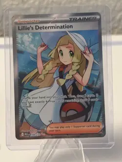 Lillie's Determination 169/132 Secret Rare Pokemon Mega Evolution Full Art NM/M - Image 1