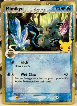 Pokemon TCG 2021 Mimikyu (Delta Species) SWSH136 Holo Black Star Promo - NM/M - Image 1