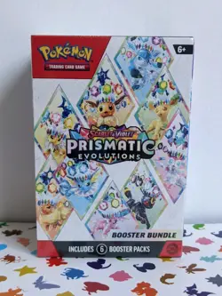 Pokemon TCG Scarlet & Violet Prismatic Evolutions Booster Box Sealed (6 Packs) - Image 1