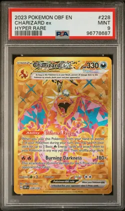 2023 Pokemon TCG Obsidian Flames EN Hyper Rare Charizard EX PSA 9 Mint - Image 1